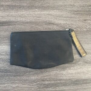All Saints Wristlet Clutch Handbag Pebbled Siri Leather Black Zip Women